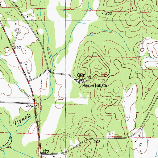 Topographic Map of Johnson Hill School (historical), AL