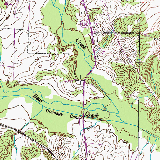 Topographic Map of Bomar Cemetery, TN