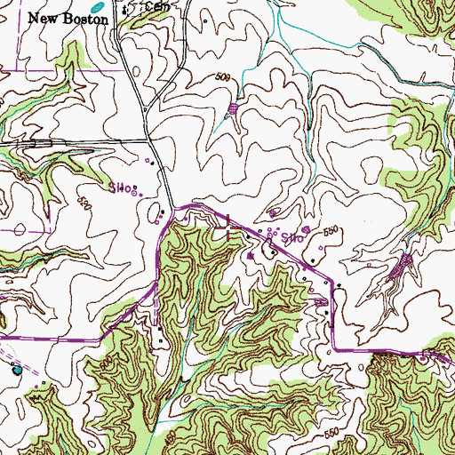 Topographic Map of Bowden Cemetery, TN