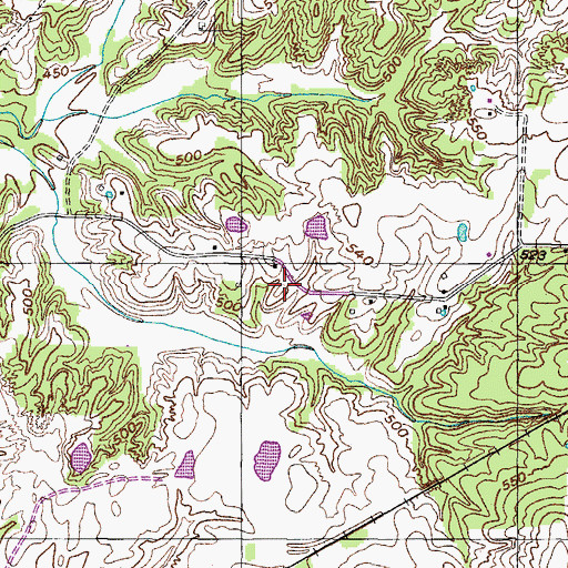 Topographic Map of Bowers Cemetery, TN