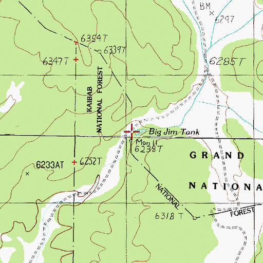 Topographic Map of Big Jim Tank, AZ