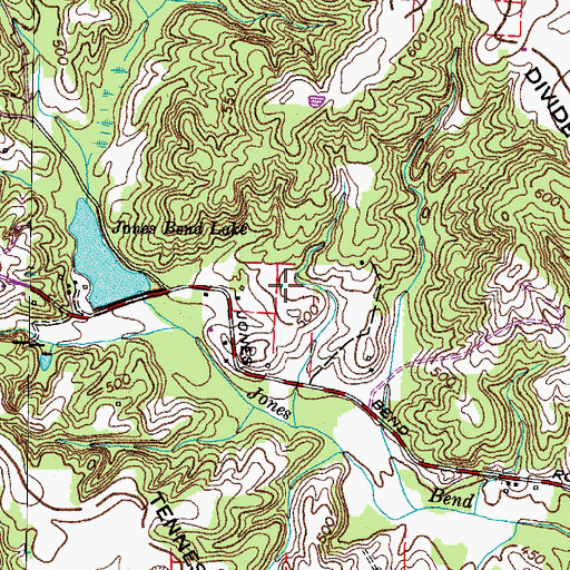 Topographic Map of Bruce Cemetery, TN