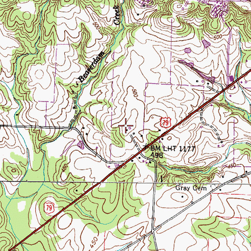 Topographic Map of Crouch Cemetery, TN