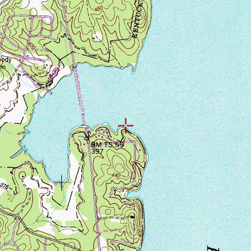 Topographic Map of Dodson Cemetery, TN