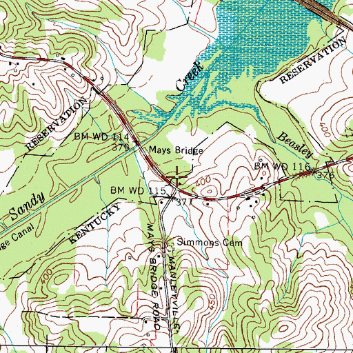 Topographic Map of Eastwood Cemetery, TN