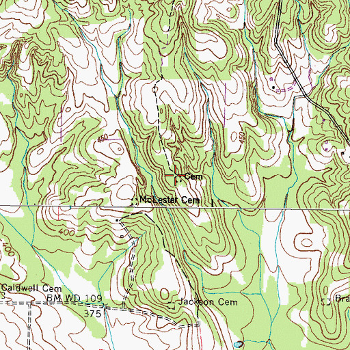 Topographic Map of Edmunds Cemetery, TN
