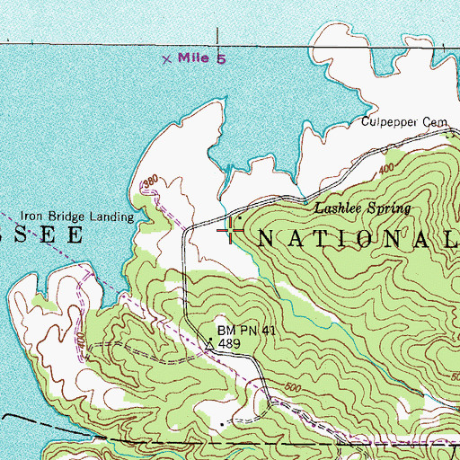 Topographic Map of Evans Cemetery, TN