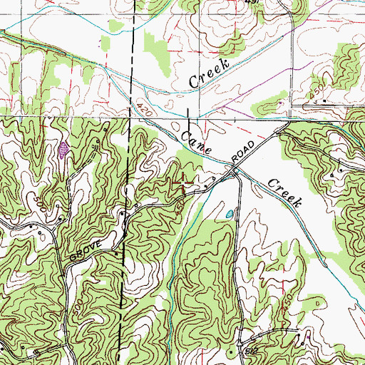 Topographic Map of Fields Cemetery, TN