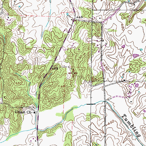 Topographic Map of Glisson Cemetery, TN
