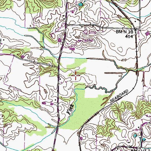 Topographic Map of Harrison Cemetery, TN