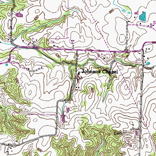 Topographic Map of Johnson Chapel Cemetery, TN