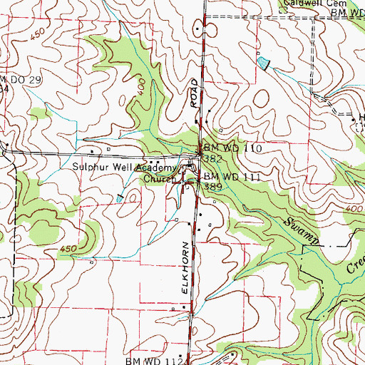 Topographic Map of Kendall Cemetery, TN