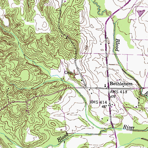 Topographic Map of Lankford Cemetery, TN