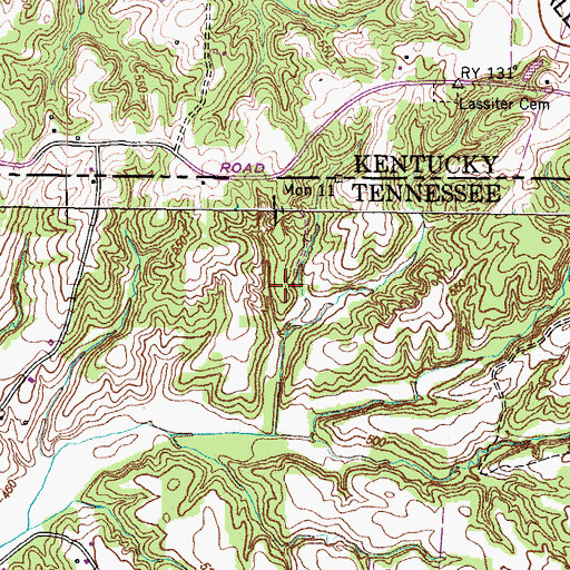 Topographic Map of Lassiter Cemetery, TN