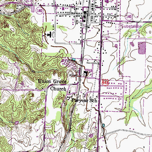 Topographic Map of Littleton Cemetery, TN