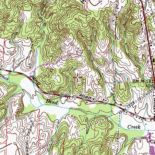 Topographic Map of Mathis Cemetery, TN