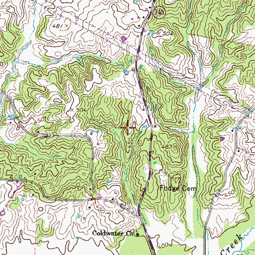 Topographic Map of Miller Cemetery, TN