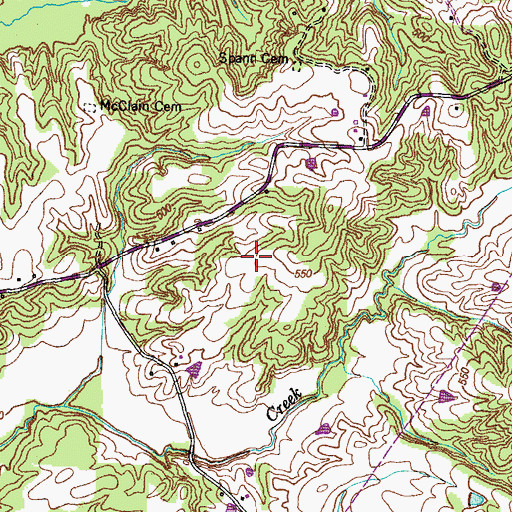 Topographic Map of Nance Cemetery, TN