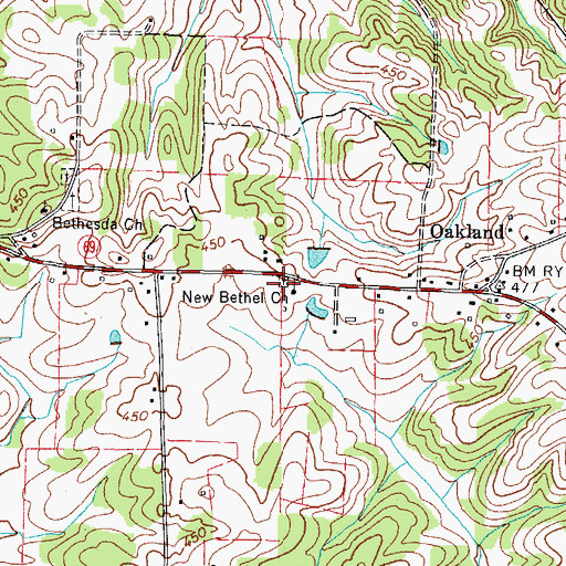 Topographic Map of New Bethel Cemetery, TN