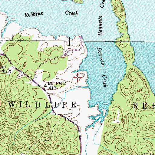 Topographic Map of Odom Cemetery, TN