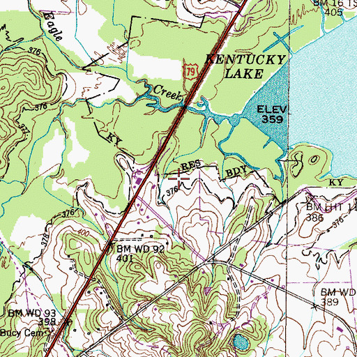 Topographic Map of Old Soldiers Cemetery, TN