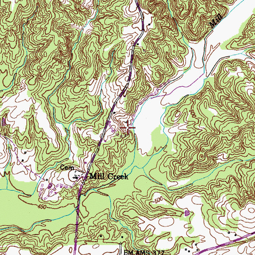 Topographic Map of Paschall-Wall Cemetery, TN