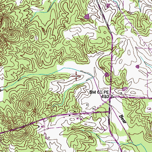 Topographic Map of Perry Cemetery, TN