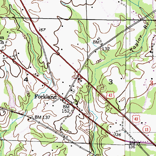 Topographic Map of Little School (historical), AL