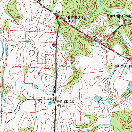 Topographic Map of Porter Cemetery, TN