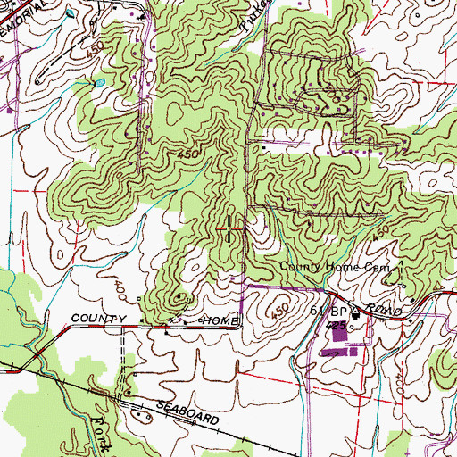 Topographic Map of Pryor Cemetery, TN