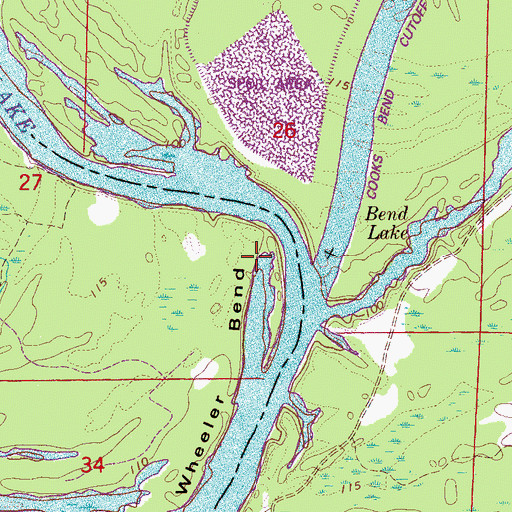Topographic Map of Littles Island (historical), AL