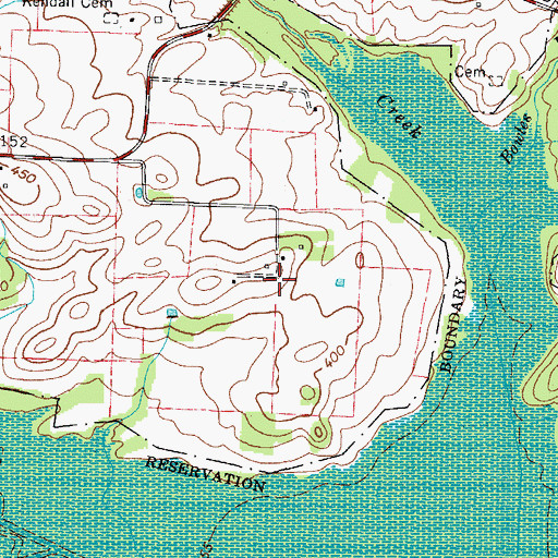 Topographic Map of Russell Cemetery, TN