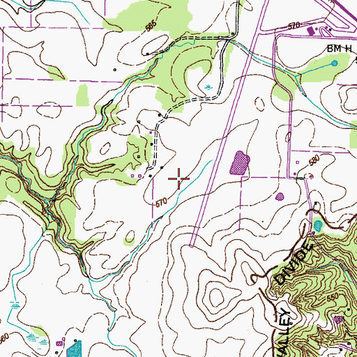 Topographic Map of Travis Cemetery, TN