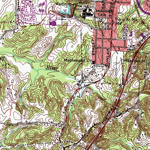 Topographic Map of Trevathan Cemetery, TN