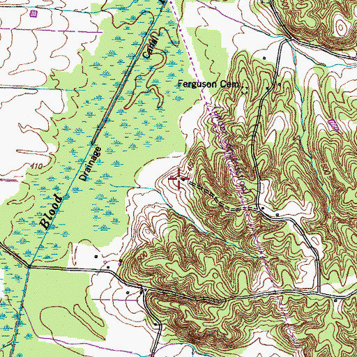 Topographic Map of Wilson Cemetery, TN