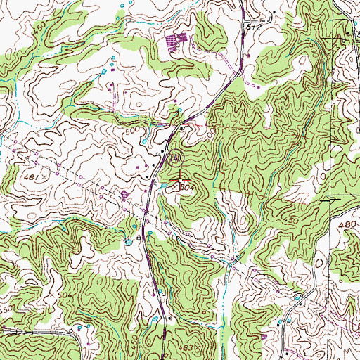 Topographic Map of Wilson Cemetery, TN