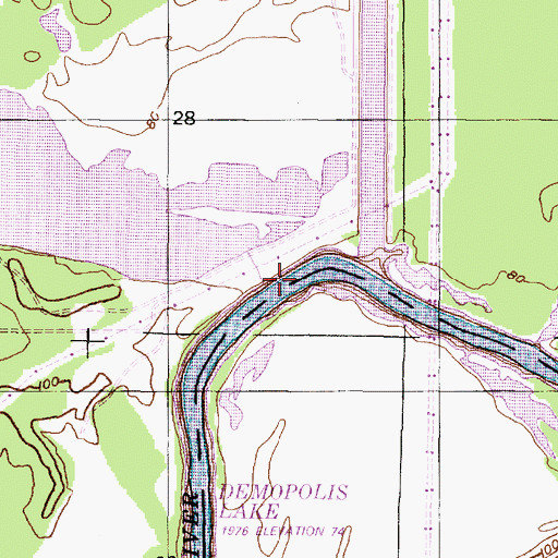 Topographic Map of Logyard Shoals, AL