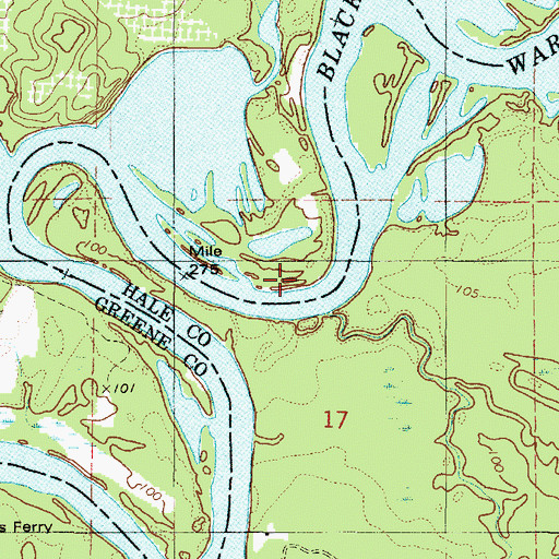 Topographic Map of Long Bend, AL