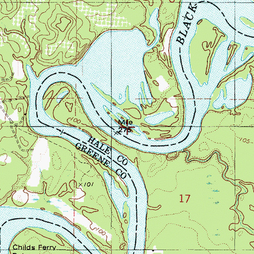 Topographic Map of Long Bend Shoal, AL