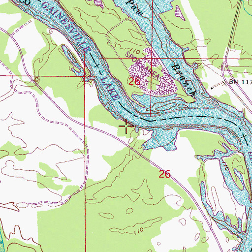 Topographic Map of Lower Chicken Cock Bar, AL
