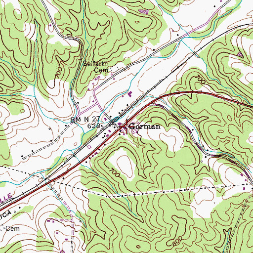 Topographic Map of Gorman Freewill Baptist Church (historical), TN