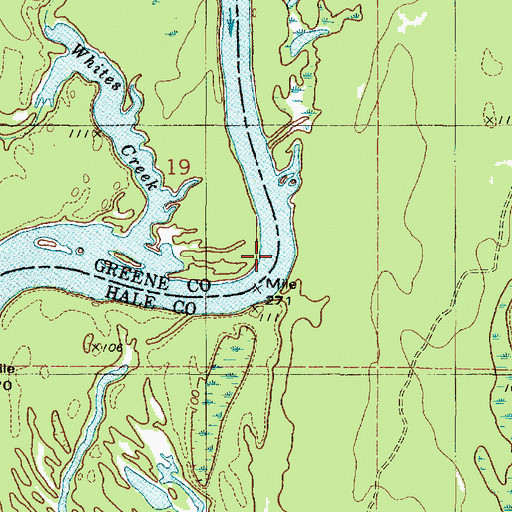 Topographic Map of Lumbus Bar, AL