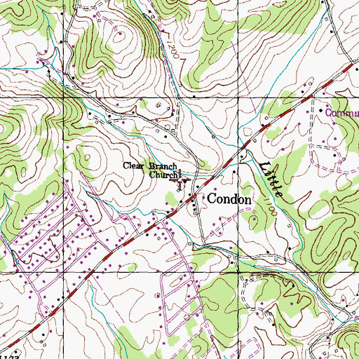 Topographic Map of Clear Branch Cemetery, TN