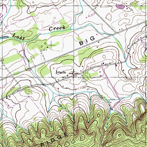 Topographic Map of Irwin Chapel, TN