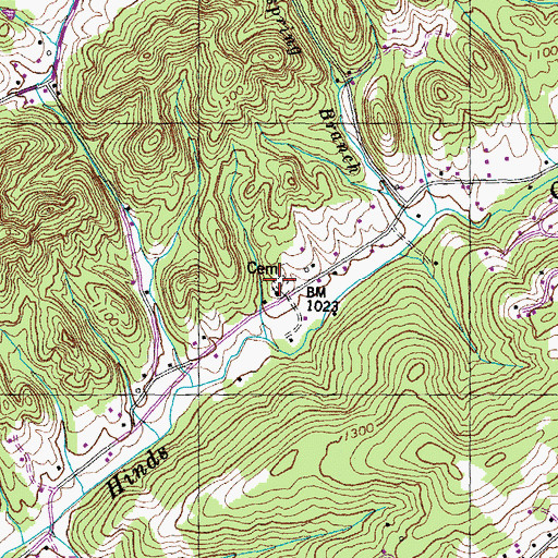 Topographic Map of Mount Zion Cemetery, TN