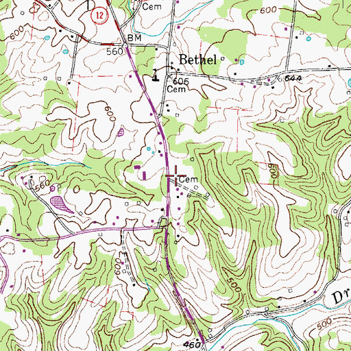 Topographic Map of Clifton Cemetery, TN