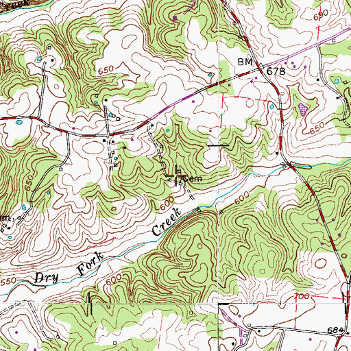 Topographic Map of Crotzer Cemetery, TN