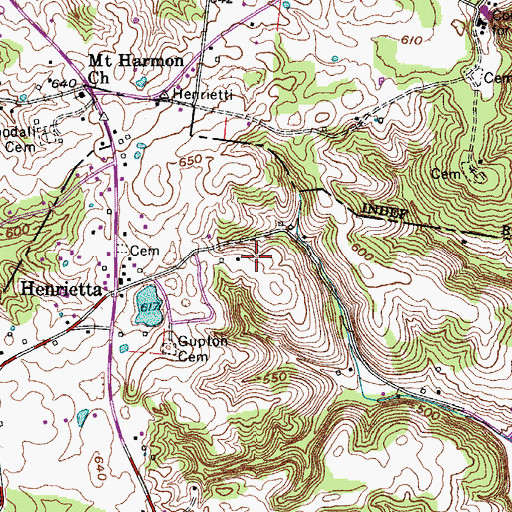 Topographic Map of Douglas Cemetery, TN