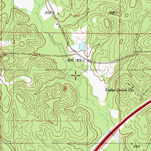 Topographic Map of Mayos Mill (historical), AL