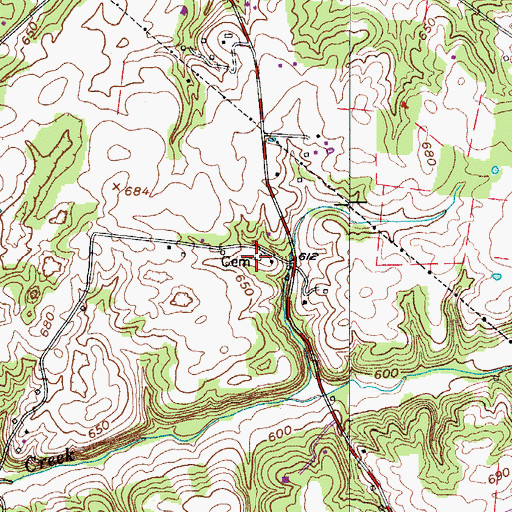 Topographic Map of Hewitt Cemetery, TN